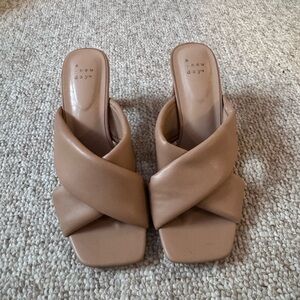 A New Day Women's Brown Crisscross Mules Size 9